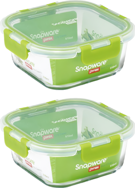 Corelle Brands 康寧餐具 Snapware 可拆扣玻璃保鮮盒, 2組, 1個容器 + 1個蓋子