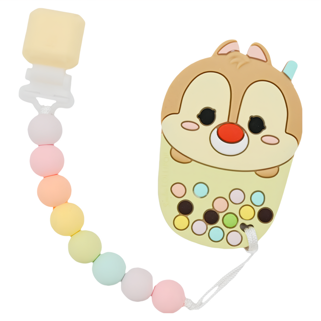 Loulou LOLLIPOP 迪士尼 加拿大固齒器組 奶嘴鍊夾 3個月以上, 鏈夾 + 固齒器, 蒂蒂, 1個