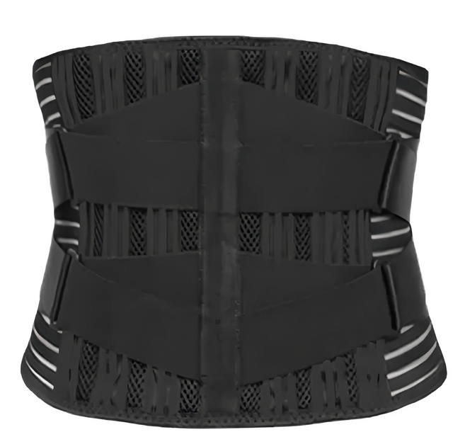 雙重加壓 彈力支撐 舒適透氣護腰/束腰帶, 黑色, 1件