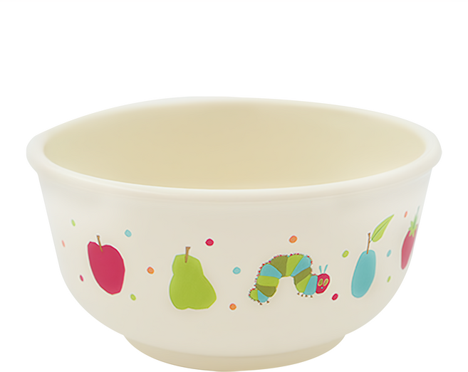 Skater XP23AG 塑膠碗學習碗 230ml, 好餓的毛毛蟲 米色, 1個