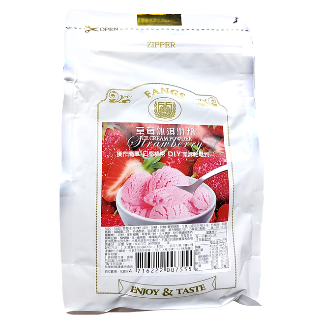 FANGS 方氏 草莓冰淇淋粉, 800g, 1包