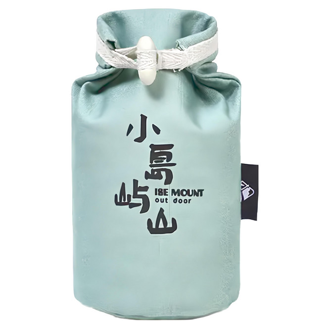 ISE MOUNT 小島嶼山 露營用束口糧食米袋/乾糧收納 帆布材質 680ML, 梧枝綠, 1個