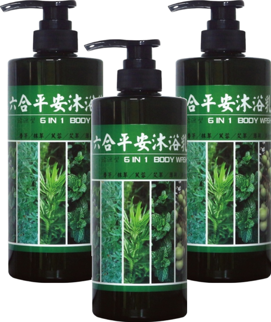 名品農產行 六合平安沐浴乳, 750ml, 3件