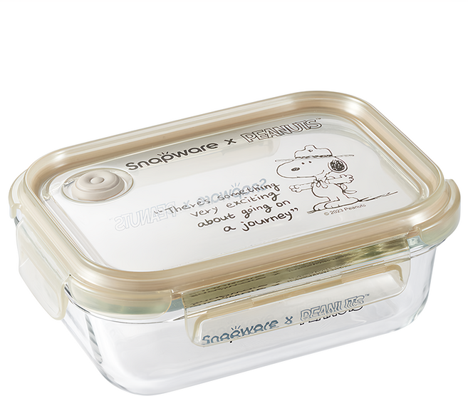 Corelle Brands 康寧餐具 Snapware SNOOPY 耐熱玻璃保鮮盒 660ml, 復刻黑白, 1個