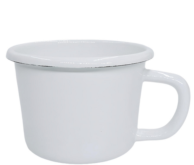 日式加厚琺瑯杯 CALF0130WT 400ml, 白色, 1個