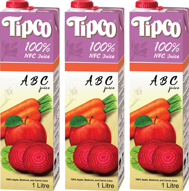 Tipco 100%ABC綜合果蔬汁, 1L, 3瓶