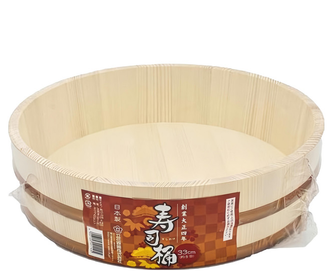 立花容器 杉木PP邊壽司桶飯台 5合用 日本製 33cm, 淺棕色, 1個