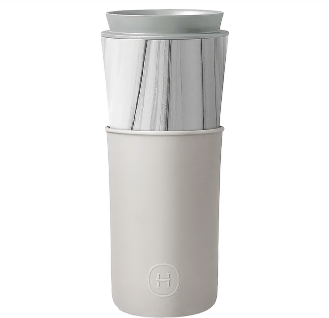 HYDY 大理石兩用杯 含吸管 雲灰色 450ml - 時尚保溫杯 安全材質, 1個