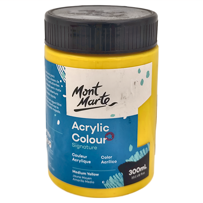 Mont Marte 蒙瑪特 壓克力顏料 MSCH3004 中黃, 300ml, 1色