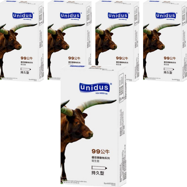 unidus 優您事 動物系列 99公牛持久型衛生套, 12個, 5盒