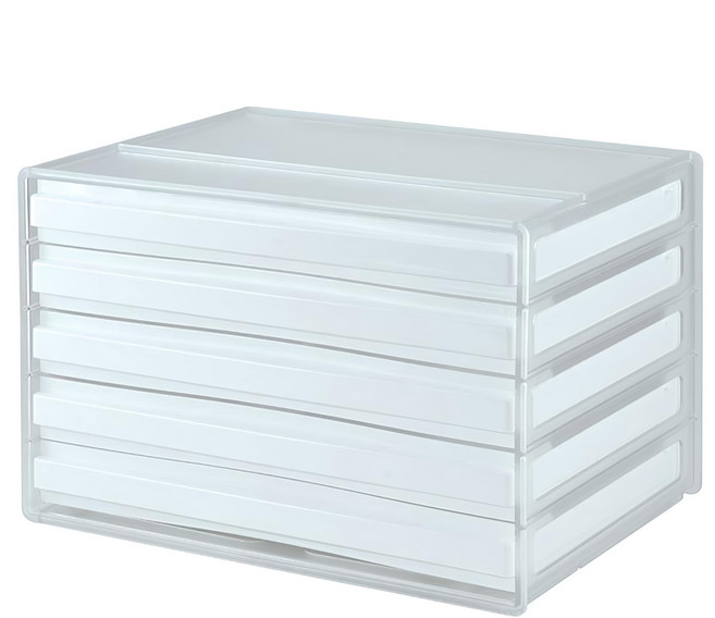 SHUTER 樹德 livinbox 桌上型文件櫃 白抽 DDH-105 340 x 250 x 228.5mm, 白色, 5層