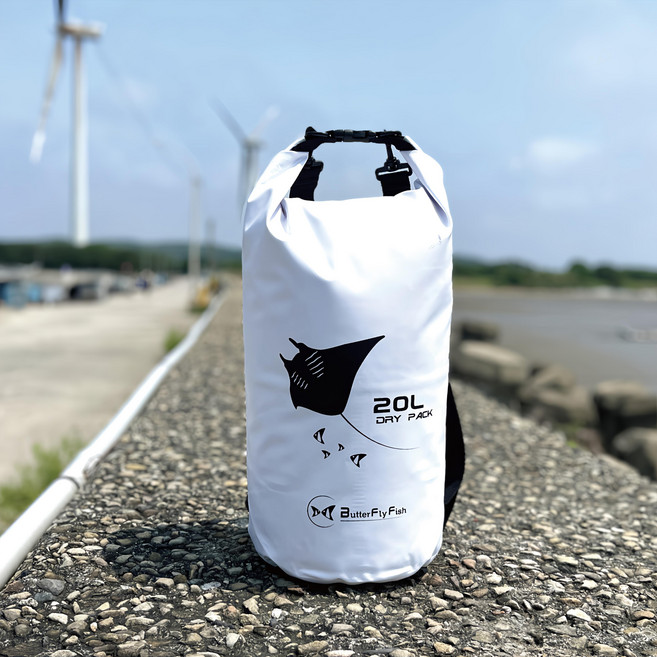 ButterFly Fish 蝴蝶魚 Manta 防水袋 附肩背帶 20L, 白色