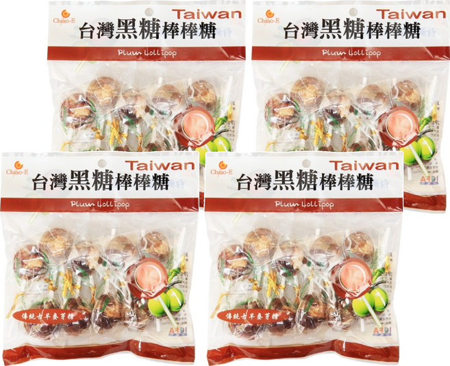 Chiao-E 巧益 台灣黑糖小梅棒, 140g, 4袋