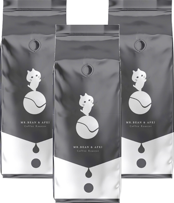 MR.BEAN&AFEI 豆豆先生與他的阿肥 曼巴森林咖啡豆, 咖啡豆(無研磨), 450g, 3包