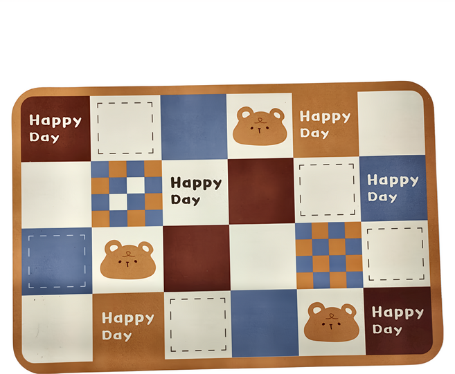 BonBon naturel 軟式珪藻土踏墊, 小熊 多色, 2個