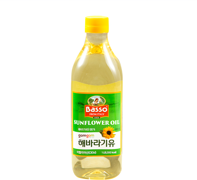 Basso 巴碩 gomgom 葵花籽油, 1瓶, 1L
