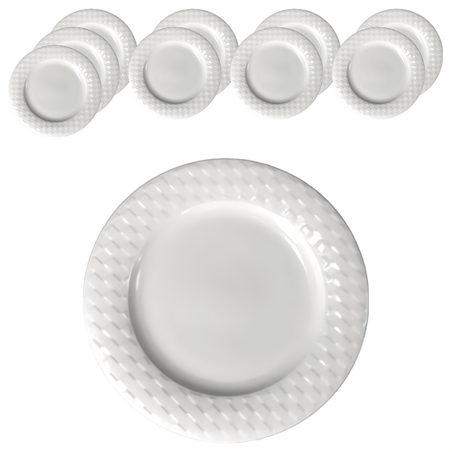 TATUNG 大同磁器 圓盤 9吋 單色 餐盤, 98型 白色, 10個