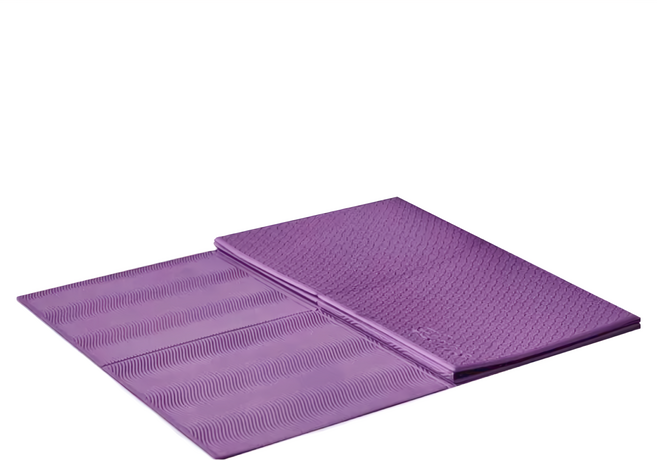Lotus COZY FITNESS SERIES TPE摺疊加寬瑜珈健身墊 附束口收納袋 750g 180 x 66 x 0.5cm, 勃根第紫, 1張