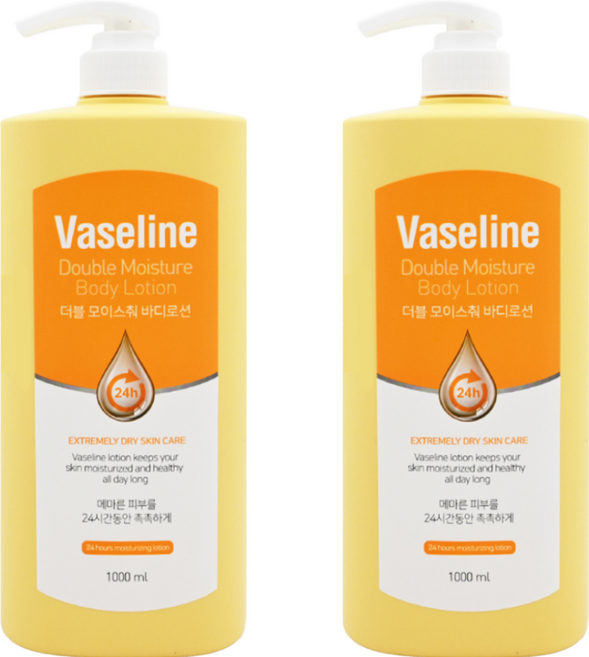 Vaseline 凡士林 24小時高保濕雙倍滋潤身體乳, 1L, 2瓶