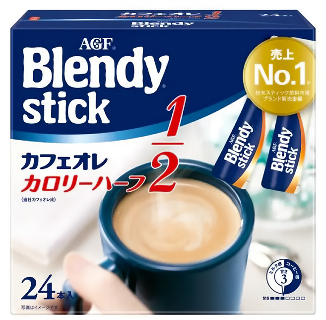 AGF Blendy 1/2低卡咖啡歐蕾, 5.4g, 24條, 1盒
