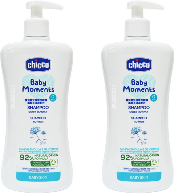 chicco 寶貝嬰兒植萃洗髮精 溫和不流淚配方, 500ml, 2瓶