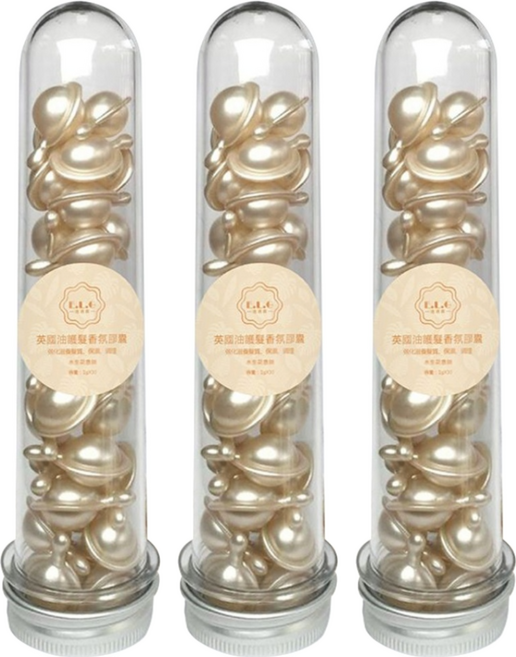 E.L.G 依洛嘉 英國油護髮香氛膠囊 30顆 添加大麻籽油 黑醋栗籽油 維生素E 荷荷芭油 免沖洗 改善頭髮分岔 使秀髮潤澤滑順, 30g, 3瓶