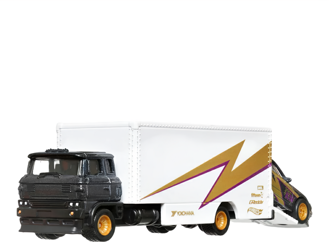 Hot WHeeLs 風火輪 PREMIUM 新運輸車組 #52 日產SILVIA S13 + SAKURA SPRINTER 3歲以上 2台, 1組