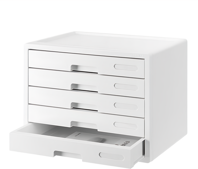 SYSmAX 彩色櫃子 寬 抽屜櫃 辦公室桌面收納 文件整理櫃, 5層, 白色