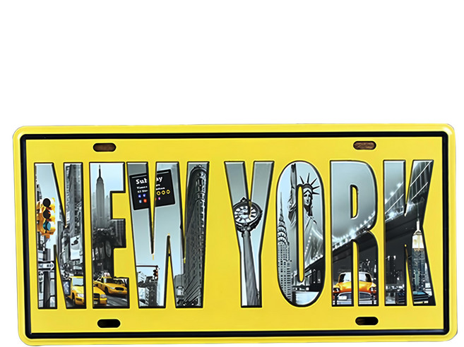 OPUS LOFT 純真年代 紐約仿舊鐵皮車牌, TP-078