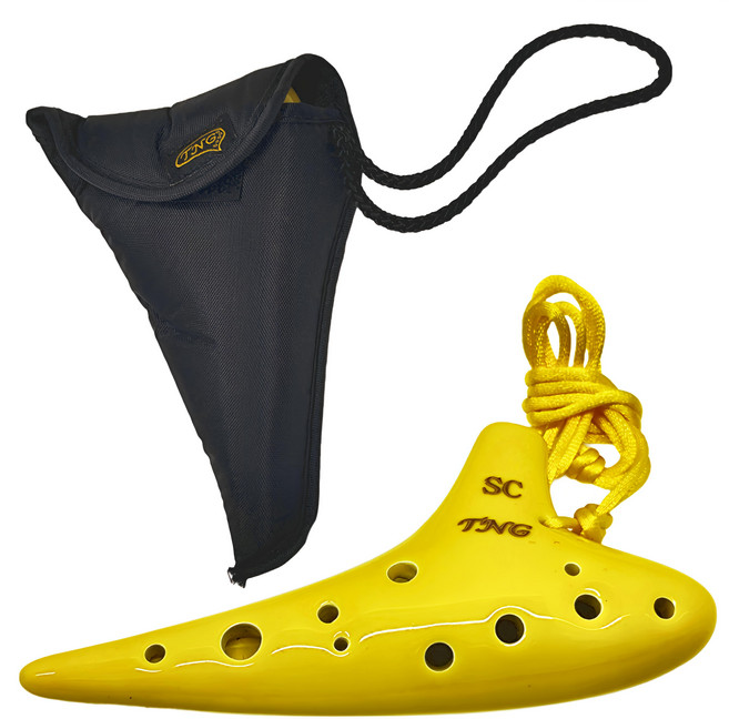 TNG 潛艇式12孔C調高音陶笛 附厚袋, 顏色隨機, 1個