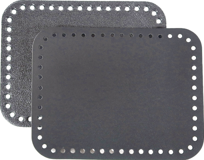 Quiltqueen 長方形皮革包底, 黑色, 1組