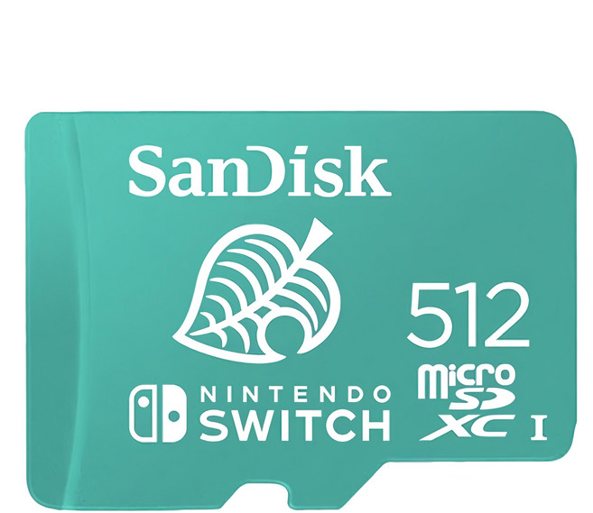 SanDisk 晟碟 Nintendo 任天堂 SWITCH 記憶卡 512GB, SDSQXAO-512G-GN3ZN, 1個, 藍綠色