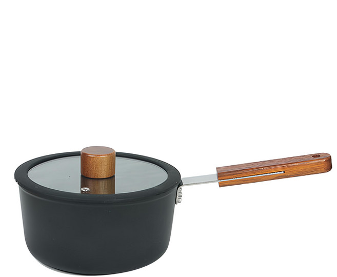 Kitchen-Art FORT IH 電磁爐適用 單柄平底鍋, 18cm, 黑色 + 原木色, 1個