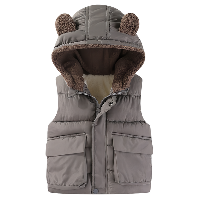 兒童款 秋冬羽絨熊耳朵背心外套