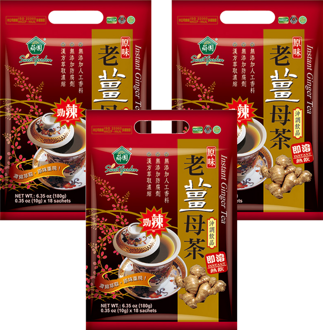 薌園 原味老薑母茶, 10g, 18包, 3袋