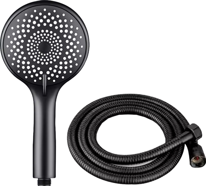 5段式增壓蓮蓬頭套裝 388g, 1組, 黑色