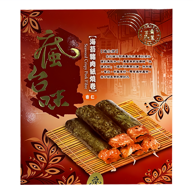 瘋台味 海苔豬肉紙燒卷 杏仁, 60g, 1盒