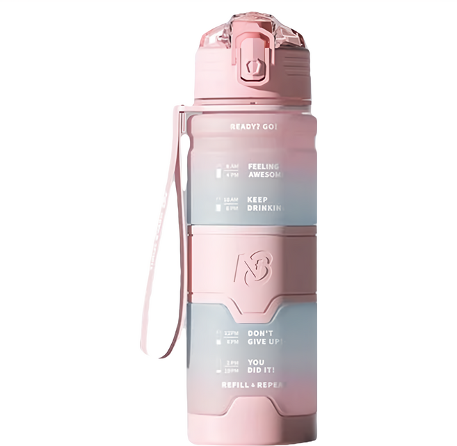 UPSTYLE 牛氣彩虹杯 UPKZ-TR9063 350g, 桃粉, 1000ml, 1個