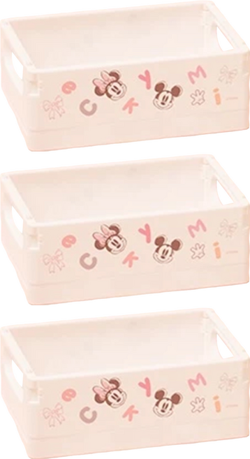 MICKEY MOUSE 米奇 ChuChu系列摺疊收納盒 BF160-2, 米奇米妮, 3個