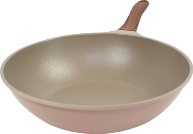 Kitchen-Art Bon 木柄鑽石塗層深型平底鍋 淡粉色, 30cm, 1個