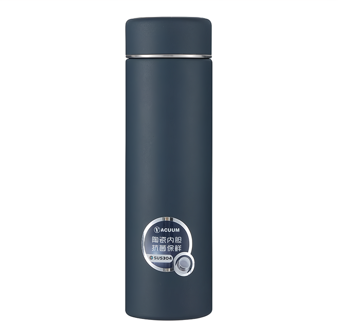 VACUUM 陶瓷層內膽不銹鋼保溫杯 500ml 易清洗, 藍, 1個