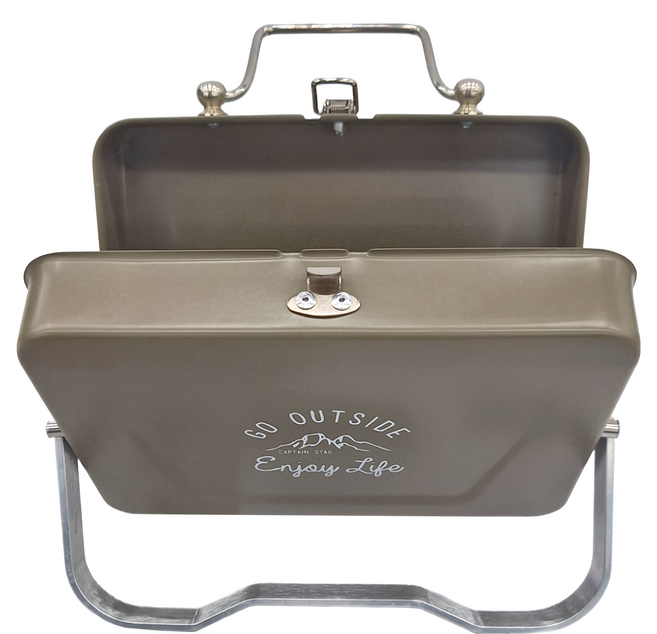 CAPTAIN STAG 鹿牌 可折疊收納桌上型V型烤肉架, 1個