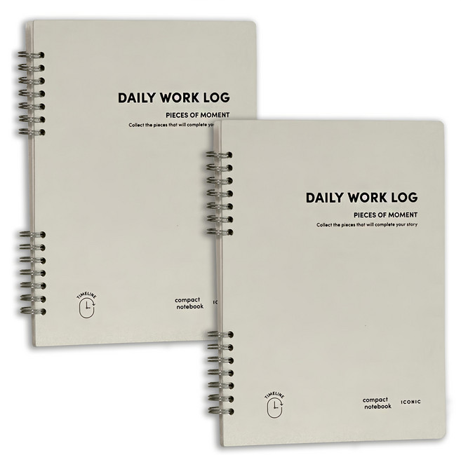 ICONIC 每日 A5 工作日誌, Light grey, 2個