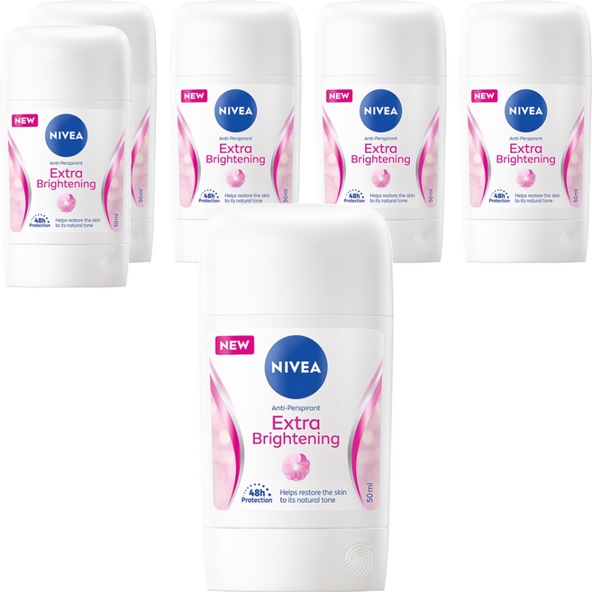 NIVEA 妮維雅 止汗爽身乳膏 Pro升級版 亮白系列, 50ml, 6罐