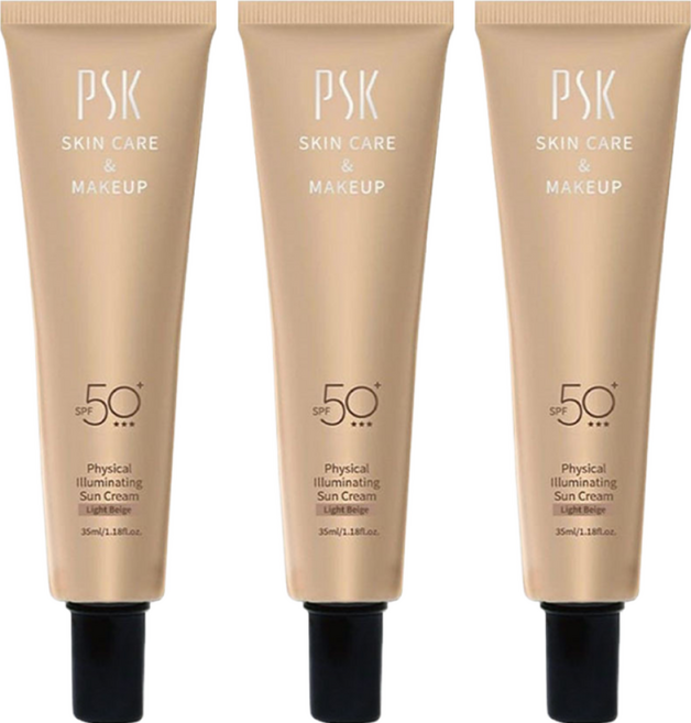 PSK 深海美肌專家 純物理全能潤色隔離霜 SPF50+, 明亮色, 3條