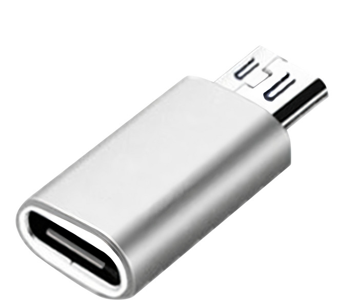CorPro 核心聯環 Type-C母轉MicroUSB公 OTG鋁合金轉接頭, 1個, 10cm, 銀色