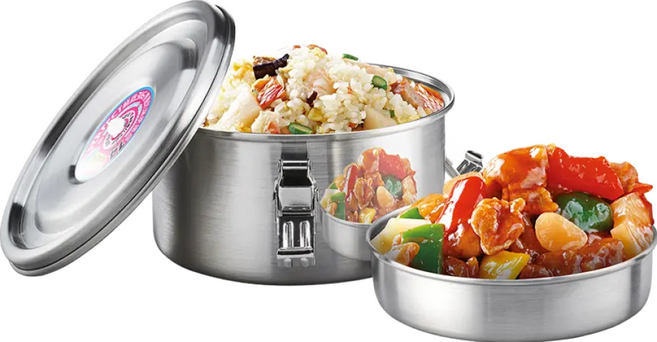 PLUS PERFECT 理想 極緻316 雙層防漏便當盒 14cm, 銀色, 1個