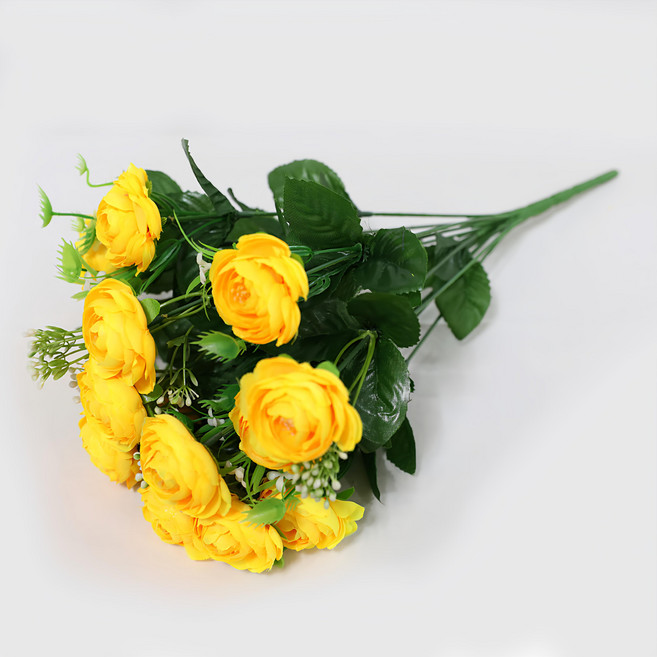 Joart 人造娜娜玫瑰花束, 黃色, 3個