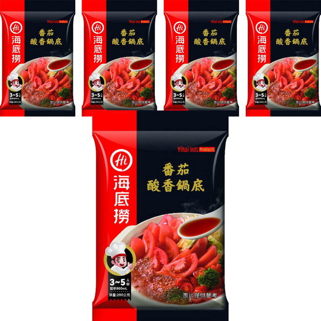 海底撈 酸香番茄鍋底, 200g, 5包