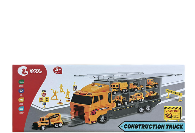 cute stone 盟石 兒童工程小汽車與運輸車套裝玩具, 1盒